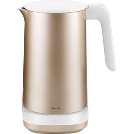 ZWILLING Enfinigy Water Kettle Pro with Temperature Setting, Stainless Steel Scale Filter & Keep-Warm Function, 1850 Watts, 1.5 Liters, Gold, Golden