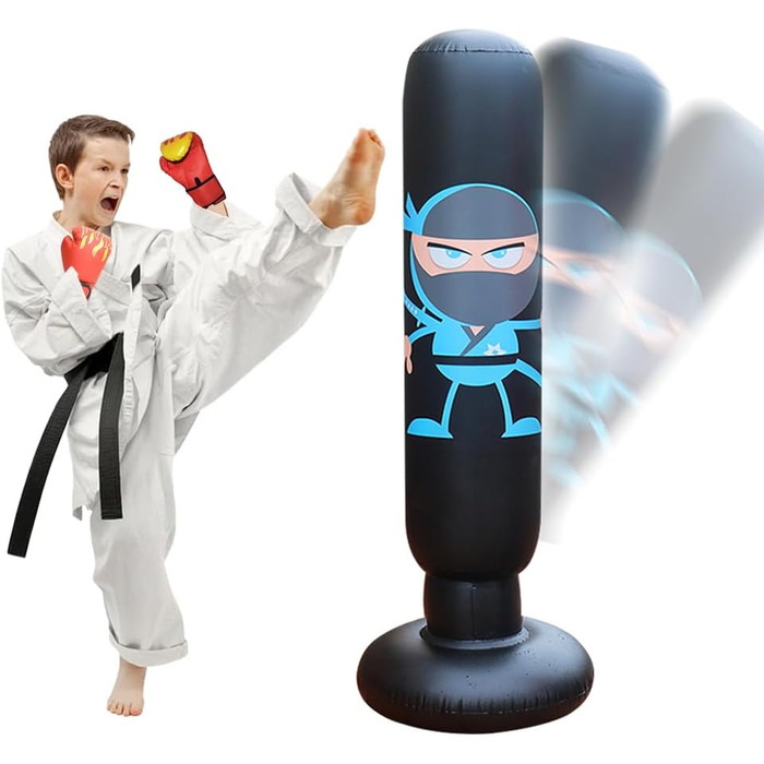 Надувний боксерський мішок для дітей Boxsack Kinder, 165 см з рукавичками, для карате, таеквондо, тренувань (від 7 років)