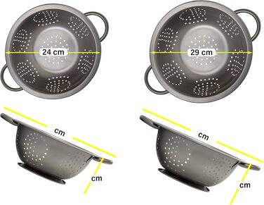 Сито з нержавіючої сталі Abrus® 24 см - міцне, з широкою ручкою, придатне для миття в посудомийній машині