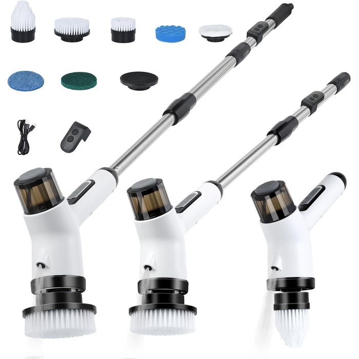 Електрична щітка для прибирання OTRAKI з 7 насадкоми: для ванної, кухні, плитки, авто