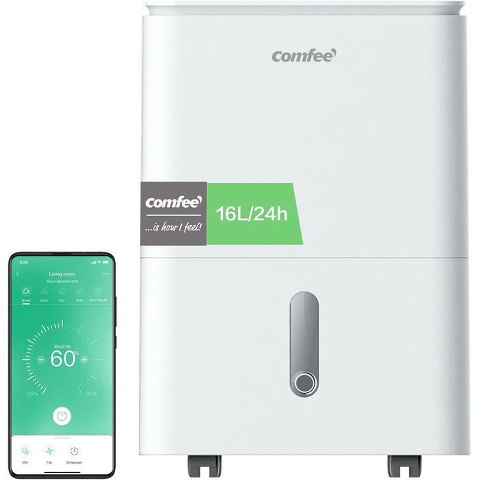 Зволожувач повітря Comfee 30L/24h: для квартири, ванної, підвалу, з таймером та іонізацією