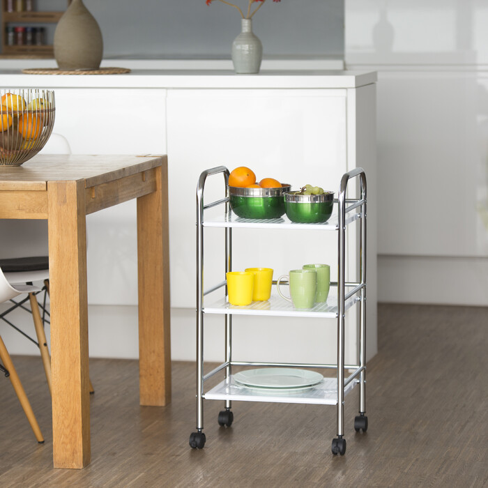 Relaxdays Serving Trolley Metal with 3 Shelves
