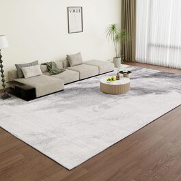 Vamcheer Rug Living Room Short Pile Modern - Bedroom Rug Fluffy, Washable Abstract Rug, Large Rugs for Study Room, Office, Super Soft, Anti-Slip, Light Gray 240x340 Light Gray 240 x 340 CM