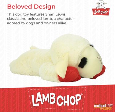 Іграшка для собак Multipet Lamb Chop Jumbo, плюшева, 61 см, біла, офіційна ліцензія