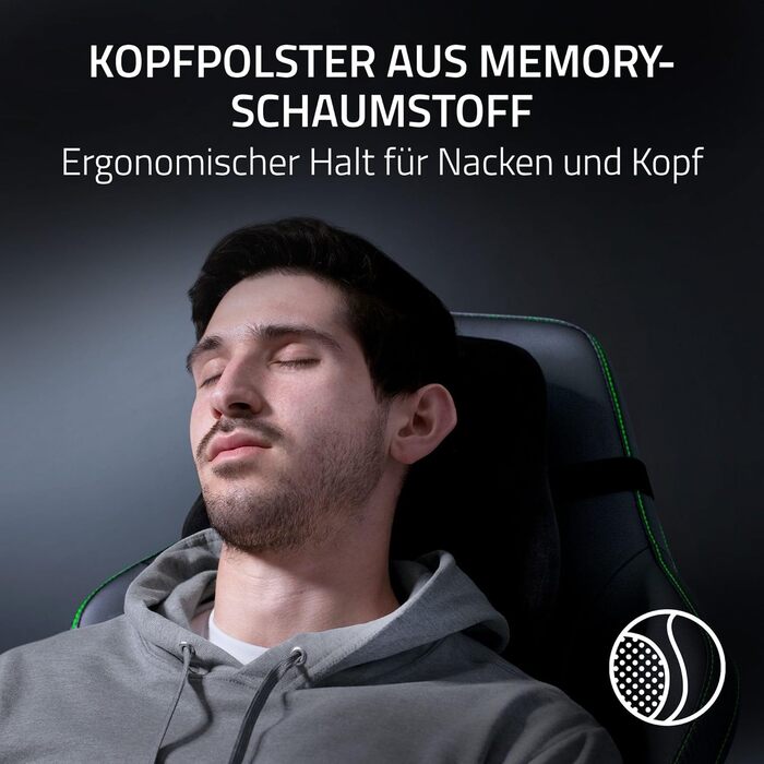 Ігрове крісло Razer Iskur V2 з адаптивною поперековою підтримкою, екологічною EPU-еко-шкірою, 4D-підлокітниками, зелений