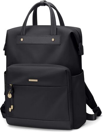 GOLF QUALITY Women's Backpack, Elegant Shoulder Bag Large Casual Daypack Small Women's Laptop 15.6 inch Daypack with Laptop Compartment Modern Work Backpack Tote Bag for Women Apricot (Black)