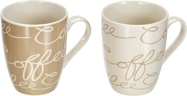 Ritzenhoff & Breker Latte Macchiato Glasses Set, 4 pieces & Cornello Coffee Cup Set, 2-piece, Cream, 300 ml, 2 pieces (1 pack)
