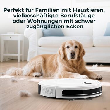 Робот-пилосос E2 з картографією, 10000 Па, 200 хв роботи, 660 мл, керування через додаток, голосовий помічник та пульт, для видалення шерсті та пилу
