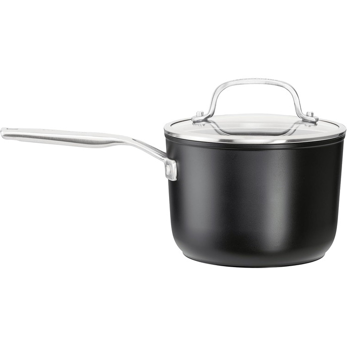 KitchenAid 80129 Harteloxierte Induction Non-Stick Cookware Set, Pots and Pans, Aluminum, Matte Black Cookware Set (10-Piece)