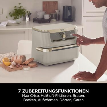 Ninja Foodi FlexDrawer AF500EUSD - Аерофритюрниця з двома зонами 10.4 л, Stone Gold. Фритюрниця без олії, антипригарне покриття, легке миття