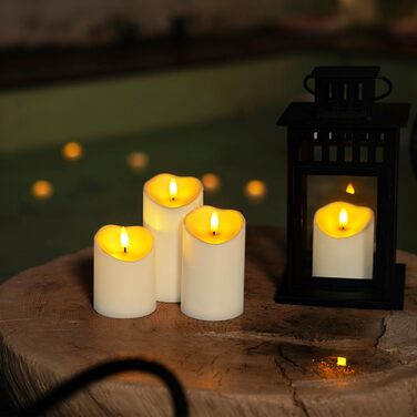 Homemory Rechargeable Flameless Candles, LED Candles, Battery-Powered Candles with Remote Control and Timer, Waterproof, Durable, 3-Pack