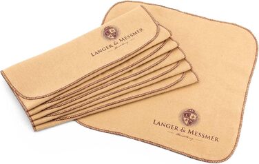 Langer & Messmer Polishing Cloths for Smooth Leather made of 100% Cotton in a Practical Set - The shoe cloth for professional shoe care ( | Beige) (6-piece set, Beige)