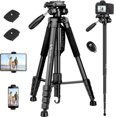 Штатив для камери Victiv: міцний, складаний, з кульковою головкою 360° для DSLR, Canon, Nikon, Sony, iPhone, Smartphone (182 см)