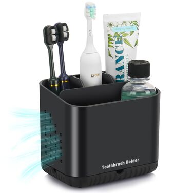 Тримач для зубних щіток електричних, органайзер для ванної кімнати, великий, чорний