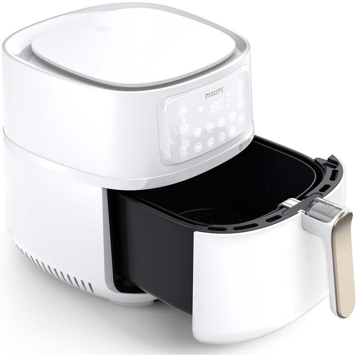 Philips Airfryer 5000 Series XXL, 7.2L (1.4Kg) - 6 Portions, 16-in-1 Airfryer, Wifi Connected, 90% Less Fat with Rapid Air Technology, HomeID App. White (HD9285/00)