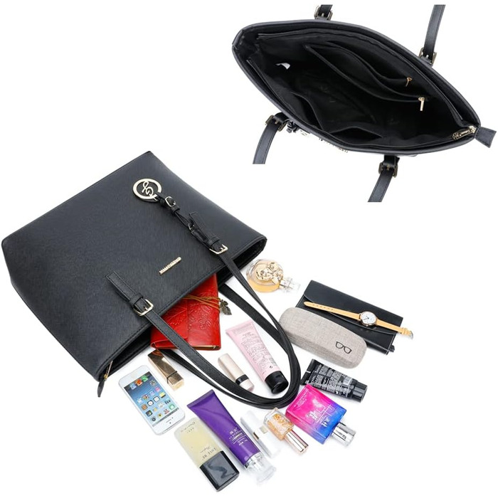 Сумка жіноча Gallantry Paris шопер з блискавкою для документів A4, чорна