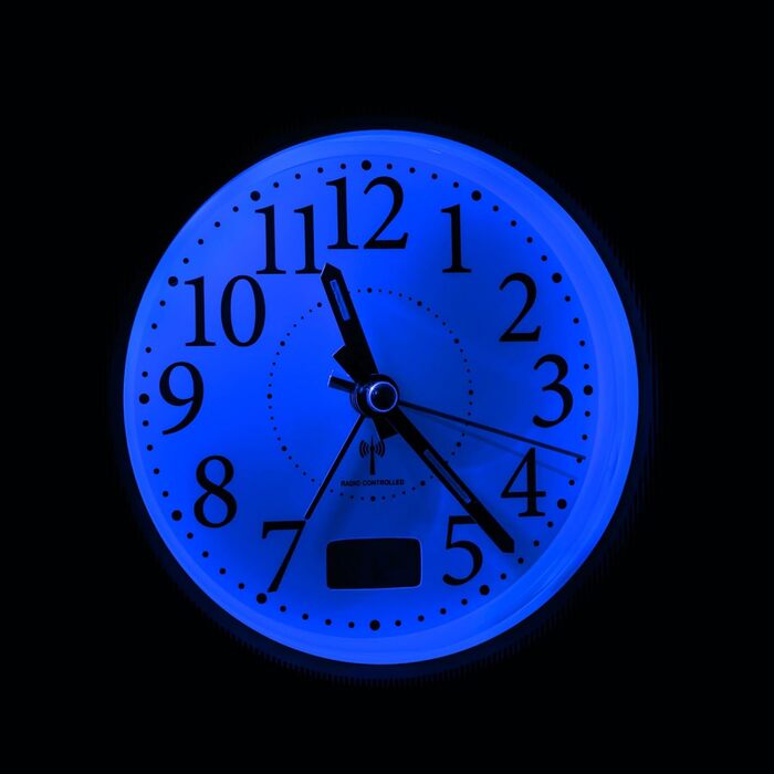 TFA Dostmann 60.1502.10 Analog Radio Alarm Clock with Digital Temperature Display, Plastic, Black and White, L 120 x W 51 x H 120 mm