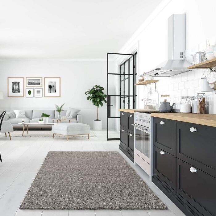 Килимок для вітальні Impression - Екологічний сертифікований килим, колір сірий, розмір 80x150 см