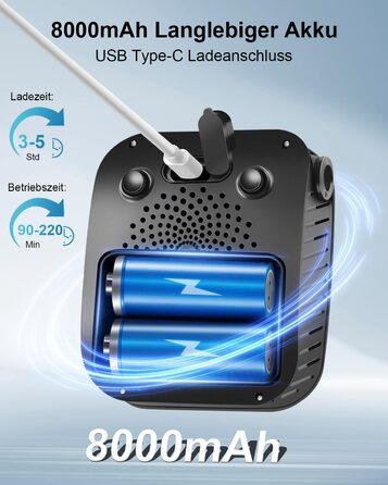 Портативна кемпінгова душ AUTOPkio з акумулятором 8000mAh, насосом та дисплеєм. IPX8, водонепроникна для відпочинку на природі, миття авто та домашнього використання. Чорний колір
