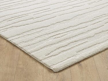 Килим Everest - сучасний коротковорсовий килим для вітальні та спальні з ефектом висоти-низькості, 3D-ефект, висока щільність ворсу та приємна м'якість, абстрактний дизайн, кремовий, 80 x 150 см