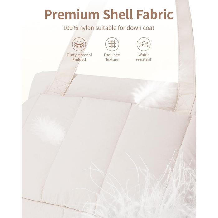 Сумка жіноча Narwey Shopper бежева, велика, легка - для роботи, навчання, як сумка для вчителя з багатьма кишенями