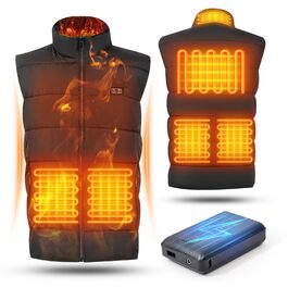 Обогреваемая жилетка для женщин и мужчин, двойной регулятор, 3 температурных режима и 6 зон обогрева, ветро- и водонепроницаемая ткань, оснащена аккумулятором 16000mAh, подходит для походов, катания на лыжах, рыбалки, размер XL