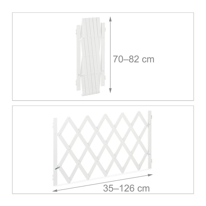 Захисне ворота для собак Relaxdays, висувні до 108,5 см, висота 47,5-60 см, білий, для захисту сходів та дверей