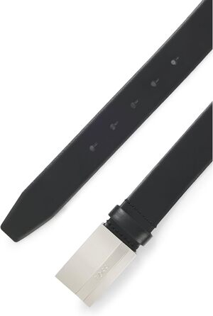 Чоловічий шкіряний ремінь BOSS Baxton з логотипом, чорний