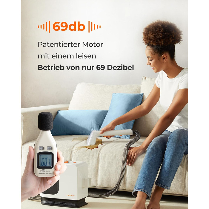 UWANT Пылесос для ковров і м'яких меблів, для диванів, килимів, оббивки, мокрий/сухий, потужність 12000Pa, 70dB (B200 Se)
