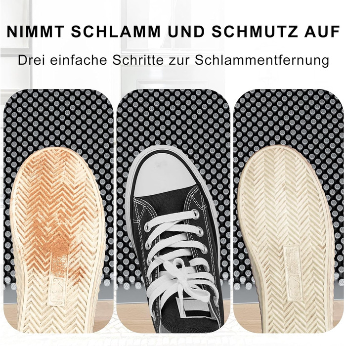 Килимок для порогу Fowooyeen з силікону, 43 x 76 см, сірий. Не слизький, миючий, для дому та вулиці.