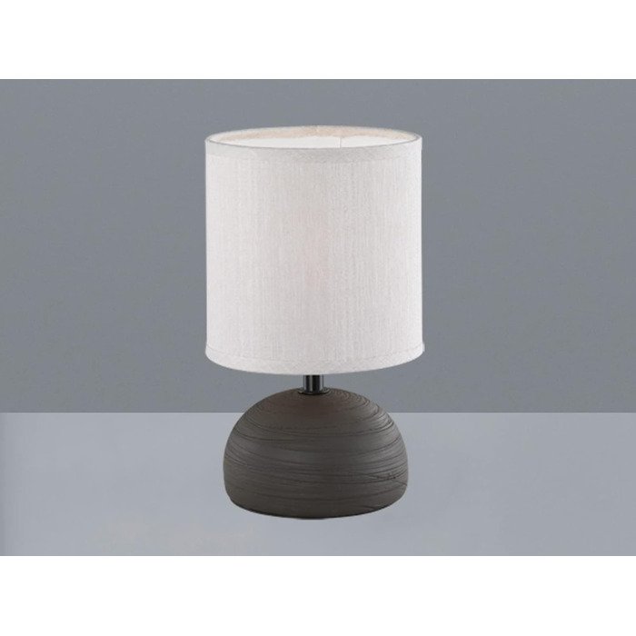 Настільна лампа Reality Leuchten Luci R50351035 з керамічним цоколем під дерево та бежевим абажуром, 1xE14 (коричнева)