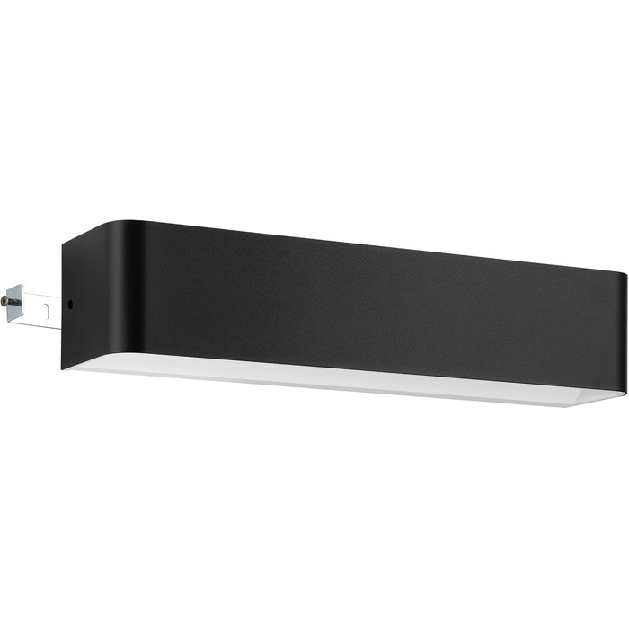 EGLO LED Wall Lamp Sania 5, 1-light wall lamp modern, minimalist, wall lighting made of metal in white, plastic in satin finish, LED bathroom lamp warm white, L, IP44 (36.5 cm, Black)
