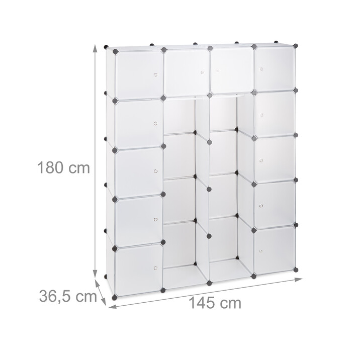 Relaxdays Clothes Cabinet, Modular System with 14 Compartments