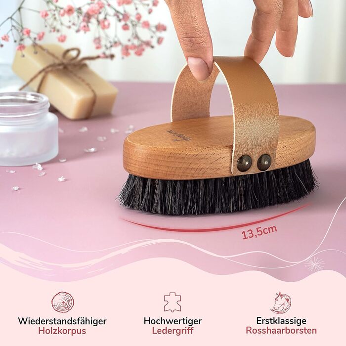 Body brush with fine copper wires, copper brush, dry brush, bath brush, energy brush with copper