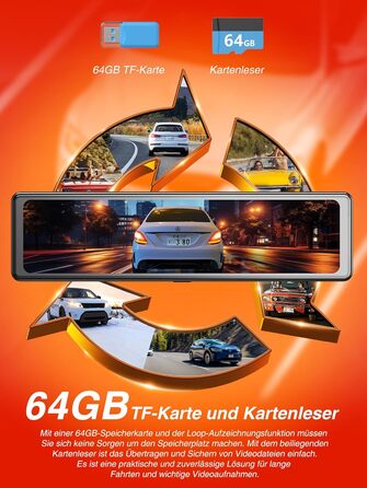 Відеореєстратор iZEEKER 4K з двома камерами, GPS, 64GB, 12