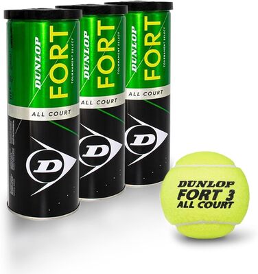 Dunlop Fort All Court Tennis Balls - Tripack (9 Balls / 3 Sets)