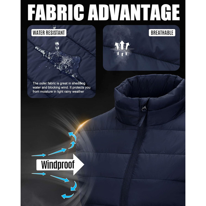 Жіноча степна жилетка Outdoor Ventures: тепла, для туризму та велоспорту, з капюшоном, темно-синя, розмір S