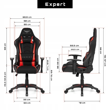 Ігрове крісло GAMVIS EXPERT, червоне, тканинне