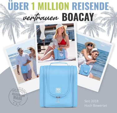 Чоловіча дорожня косметичка BOACAY з ручкою, для дорослих та дітей, колір кава з молоком, блакитний (M)