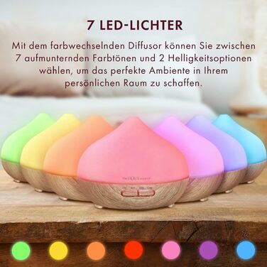 Аромадифузор ультразвуковий The Body Source 300 мл з LED-підсвіткою та таймером - зволожувач повітря для дому, офісу, спа. Підтримка ефірних олій.