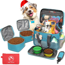 Універсальна переноска для тварин, ідеальна для подорожей та ночівель, аксесуари для котів та собак, стильна сумка-переноска з багатьма кишенями (Океановий блакитний)