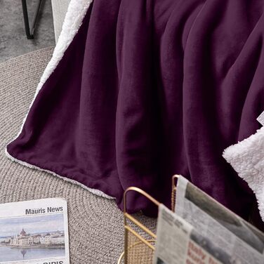 Плед Mixibaby для дому, теплий та м'який, 150 x 200 см, фіолетовий