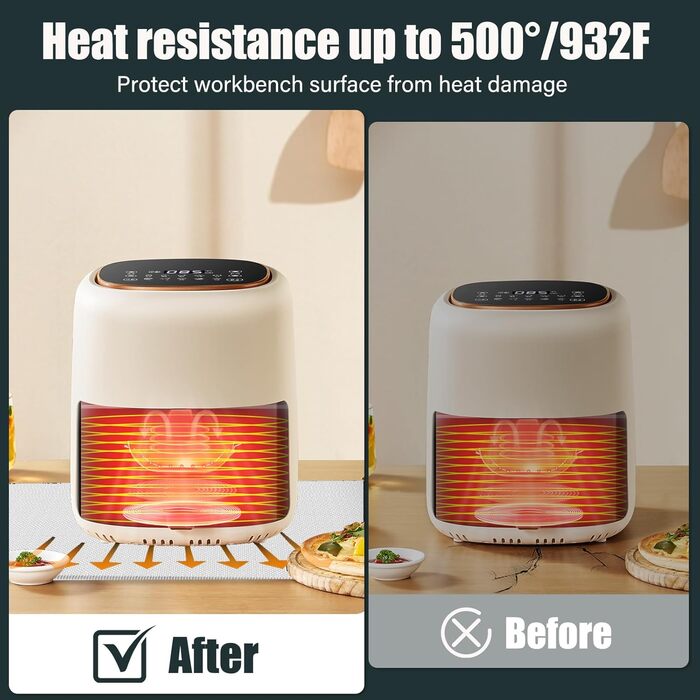 Термостійкий килимок під фритюрницю, термостійкий килимок з силікону для кухонних стільниць, захист стільниці, неслизький та водонепроникний (срібний, 60x40 см)