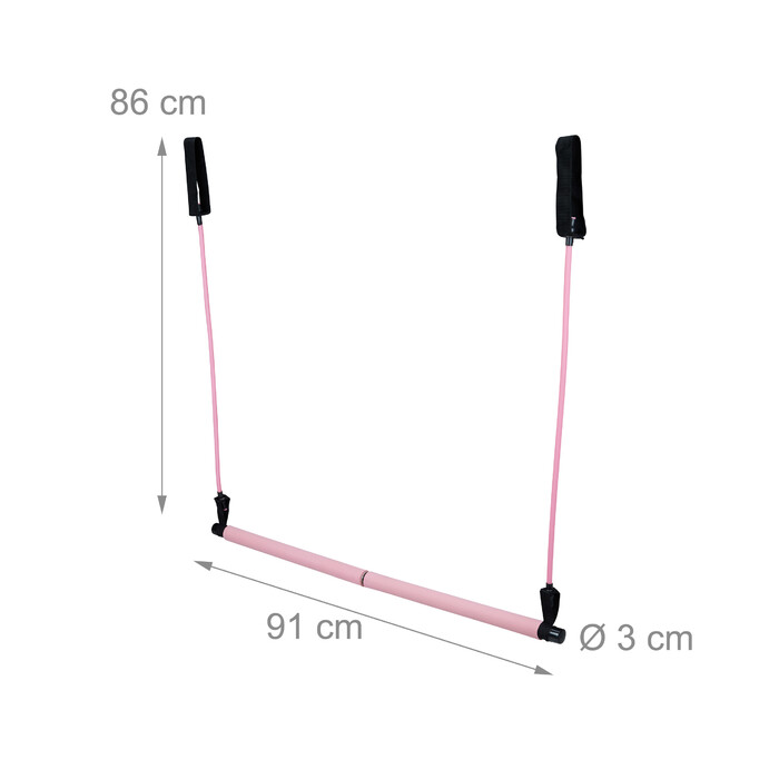Relaxdays Pilates bar with resistance bands