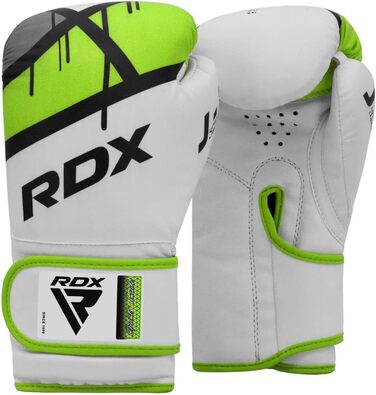 Боксерські рукавички RDX для дітей 6oz, Junior Training, Maya Hide, шкіра, вентильована долоня, Муай Тай, ММА, кікбоксинг, спаринги, удари по мішечку, удари по лапах, зелені