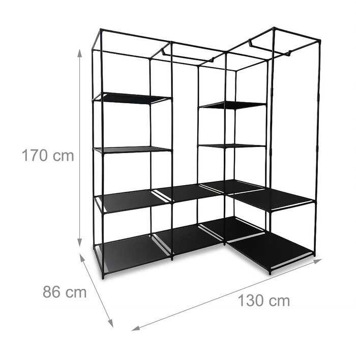 Corner Shelf, Black Non-Woven Fabric