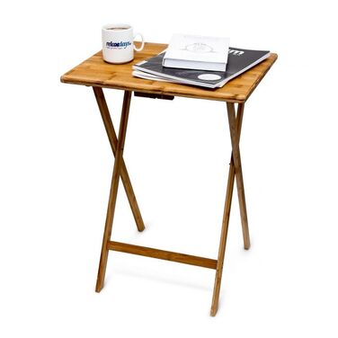 Relaxdays Folding Side Table Bamboo