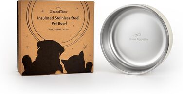 Нержавійна чаша для собак та котів GrandTies з гравіюванням, ізольована, велика (1890 мл, 1250 мл), кобальтово-синій