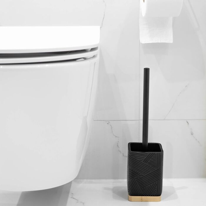 Набір для туалету KADAX: щітка для унітазу з тримачем, чорний, квадратний