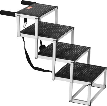 Сходинка для собак VEVOR у автомобіль: 5 сходинок, широка, складна, з антиковзким покриттям, легка алюмінієва, для авто, SUV та вантажівок (61-65 см)